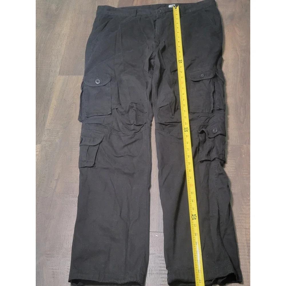 MOSTWAY Black Mens Cargo Pants Size 38 Relaxed Fit Casual Utility